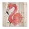 Designart - Portrait of Pink Flamingo I - Farmhouse Print on Natural Pine Wood